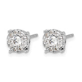 14k White Gold 1 carat Lab Grown Diamond VS/SI+ G+ Halo Post Earrings